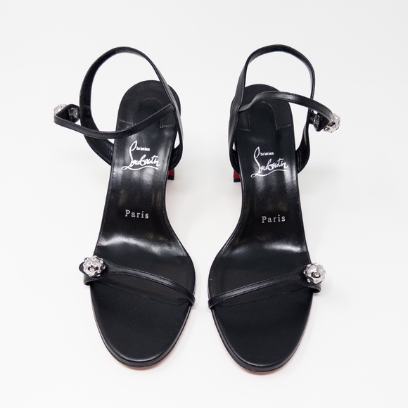 Christian Louboutin Atmospheria Leather Sphere Black Heels 40.5 EU 10.5 US - Picture 2 of 7